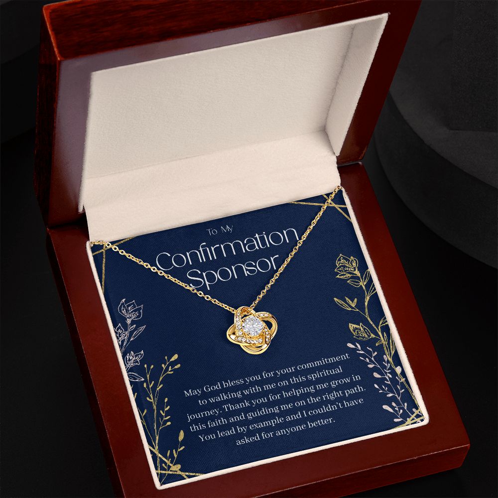 Confirmation Sponsor Gift for Women, Godmother Gift, Confirmation Gift, Gift from Goddaughter, Religious Jewelry, Love Knot 08e_r
