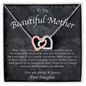 Heart Necklace for Mom from Daughter, Gift for Mother's Day, 21c5