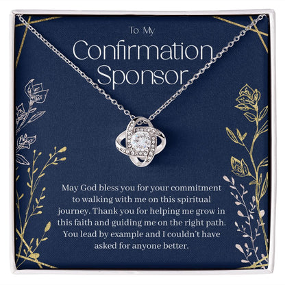 Confirmation Sponsor Gift for Women, Godmother Gift, Confirmation Gift, Gift from Goddaughter, Religious Jewelry, Love Knot 08e_r